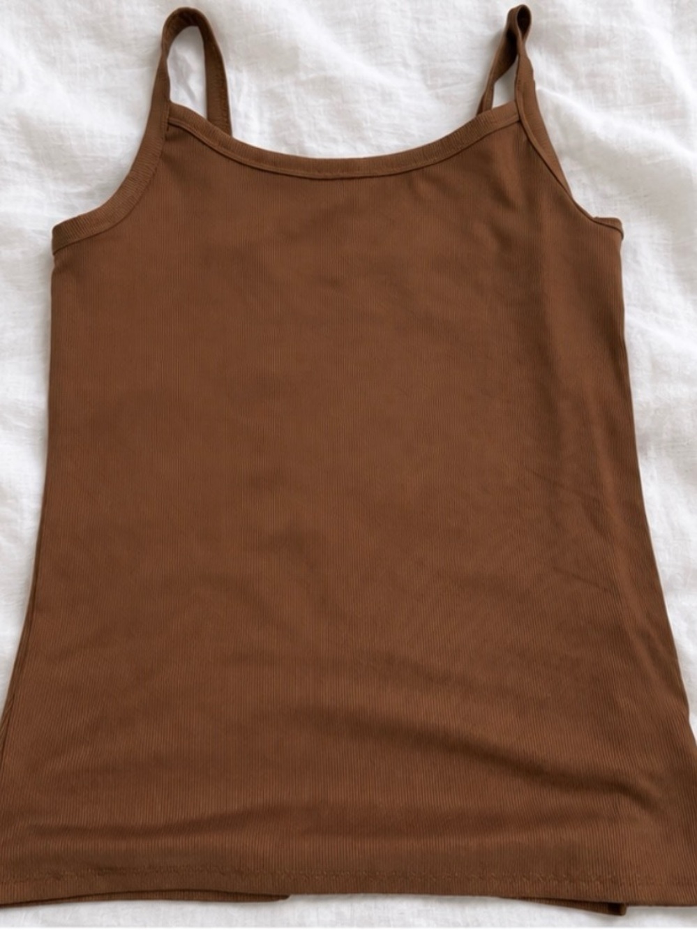 No Boundaries Brown Ribbed Tank Top